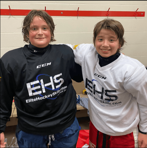 EHS alumni Ryo Han and Drew Reed — players developed at Elite Hockey Skills, Collingwood